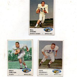 Lot of Three 1961 Fleer Trading Cards - Buffalo Bills